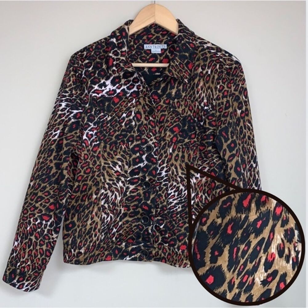 Leopard Jacket Blazer Women’s Large Patterned Button Top Animal Cat Print